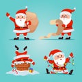 Set of Santa Claus. Merry Christmas and Happy New Year